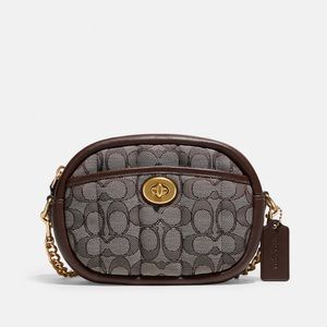 Coach Small Camera Bag In Signature Jacquard With Quilting